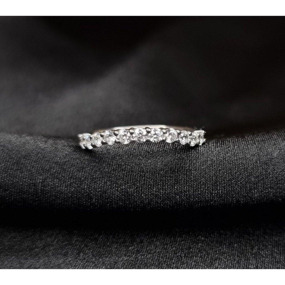 HN Signed China Sterling Silver 925 CZ Eternity Ring